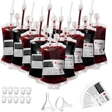 fake blood bag called for guns|blood bag for halloween party.